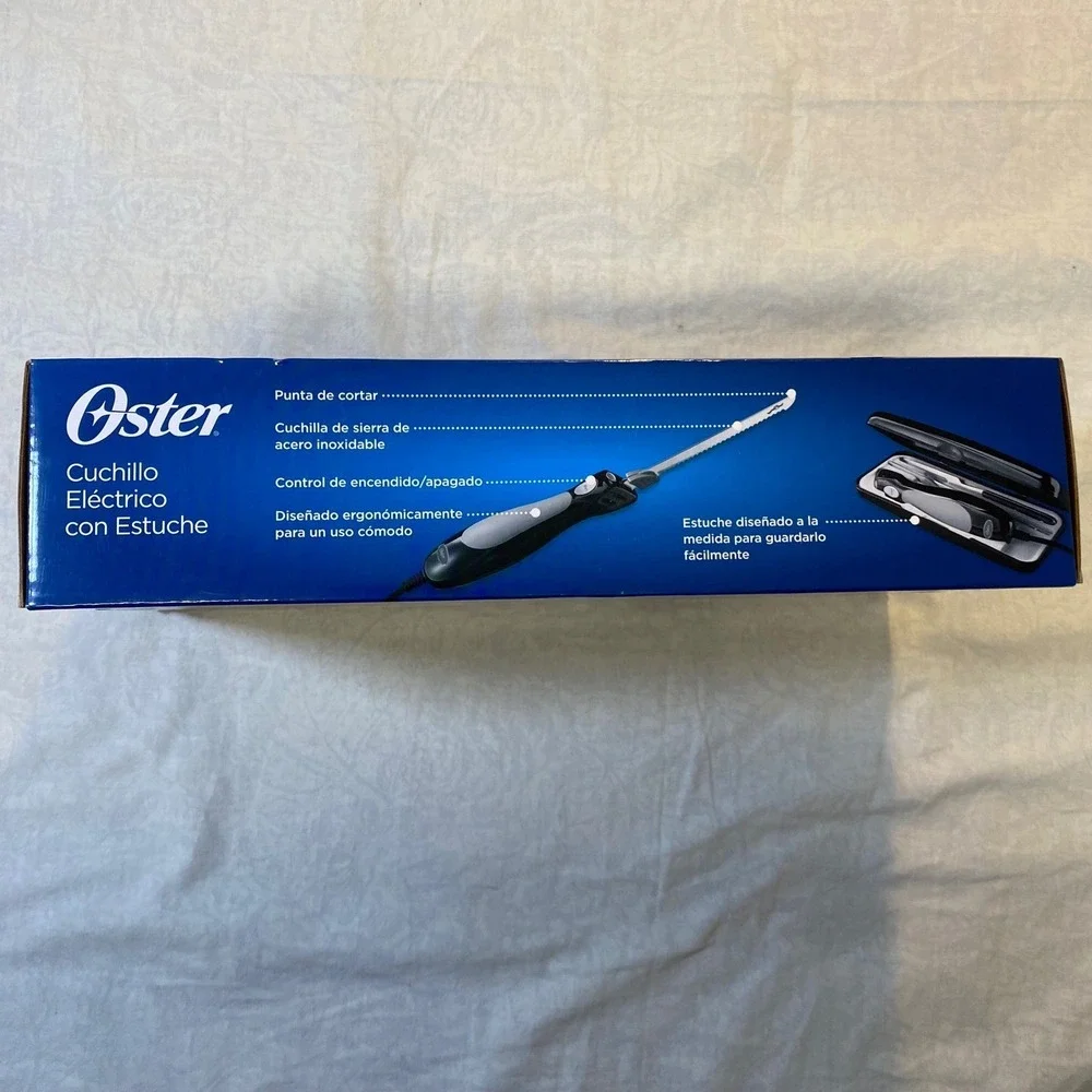 Oster FPSTEK2803B Electric Knife With Case & Carving Fork New Open Box